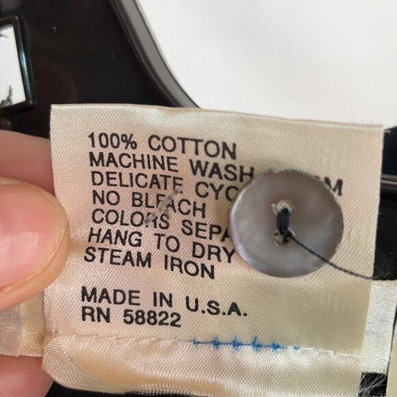 Max Studio for Ann Taylor L vintage black gauzy button down blouse nwt ruffled - Picture 9 of 10